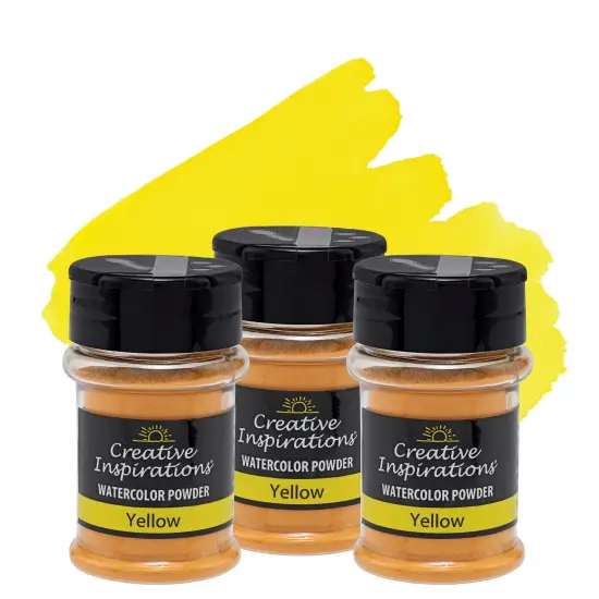 Creative Inspirations Powder Watercolor Paint 3 Pack - 38g Shaker Bottle, Yellow - Dye-Based Water-Soluble Crystalline Pigments - Non-Toxic, Perfect for Abstract and Spontaneous Effects {1}