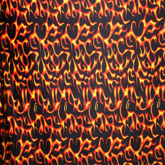 1 Yard Flame Print Stretch Velvet Fabric for Costumes Leggings Dancewear Streetwear Apparel (36" x 60") Inches Wide {4}