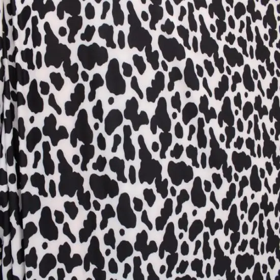 1 Yard Black and White Cow Print Stretch Fabric for Costume Swimwear Dancewear and Activewear 58/60" Width {5}