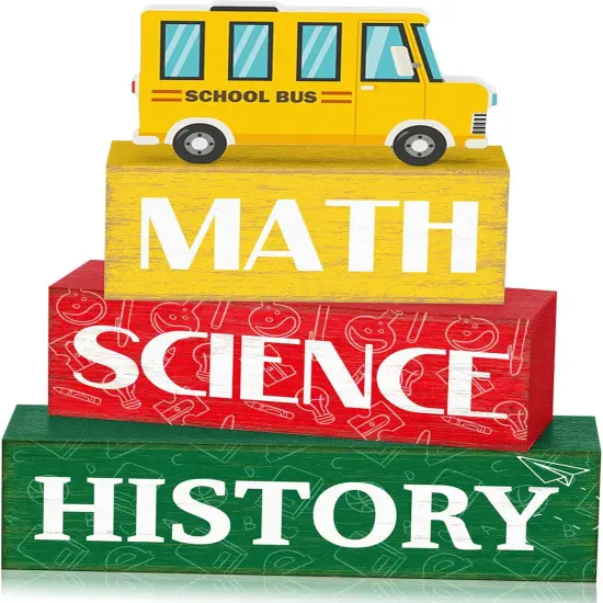 4 Pcs Back to School Table Decorations Rustic {1}