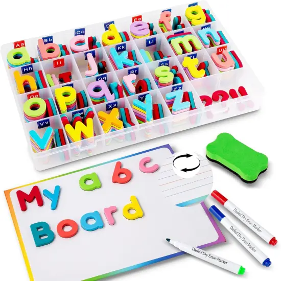 Magnetic Letters for Classroom Alphabet Letters Kit with Double Side - White {1}