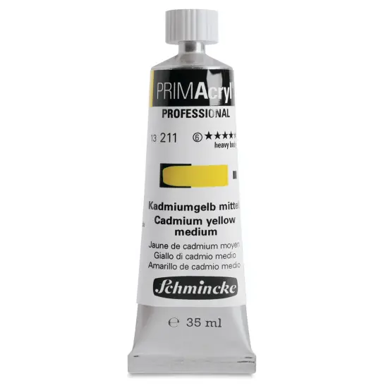 Schmincke Primacryl Professional Acrylic Paint - Cadmium Yellow Medium, 35 ml Tube {1}