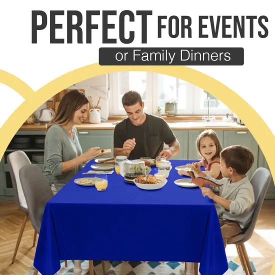 Exquisite 12-Pack Premium Plastic Tablecloth 54in. x 108in. Rectangle Plastic Table Cover Dark Blue {3}