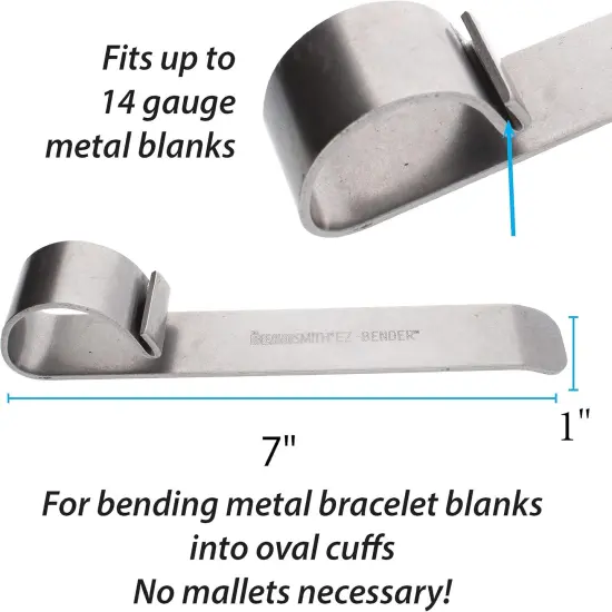 The Beadsmith EZ Bender - Metal Elements - Made of Hardened Steel - 7 x 1 x 1.25 inches - Tool for Making Cuff Bracelets - Create Perfectly Curved Bracelets Without a Mallet {3}