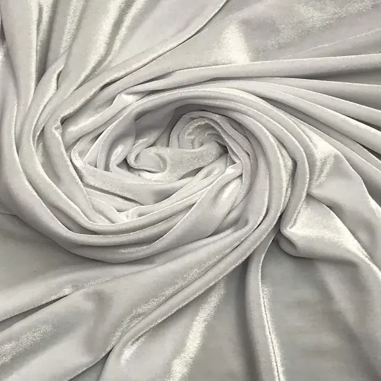 1 Yard Stretch Velvet Fabric Rich Soft Plush 4-Way Stretch Dancewear Costume 58/60" Width White {1}