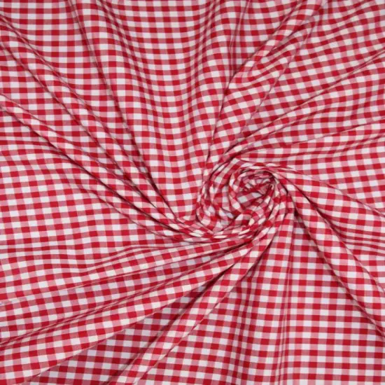 1 Yard Red 1/8&Prime; Gingham Checkered Poly Cotton Fabric Classic Sewing And Crafts Non-Stretch 58/59 Inch Wide {1}