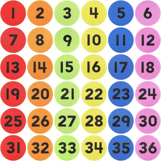 62 PCS 4"- 36 PCS Multicolor Numbers (1-36) {3}