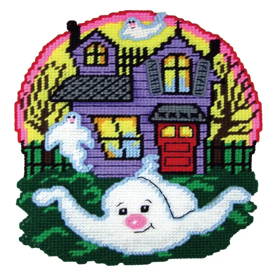 Design Works Plastic Canvas Wall Decor Kit-Haunted House {3}