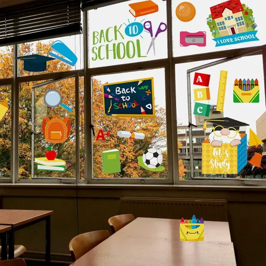 8 Sheets Back to School Window Clings {4}