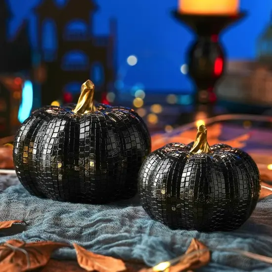 Black Pumpkins for Halloween Decor {1}