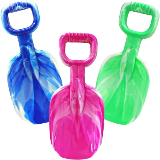 4E's Novelty 3 Pcs Beach Shovel Large 15 Inch Sand Shovel for Kids Heavy Duty Plastic - Great for Beach Toys for Kids 3-10, Sand Toys for Toddlers, Outdoor Summer Sandbox Toys {1}