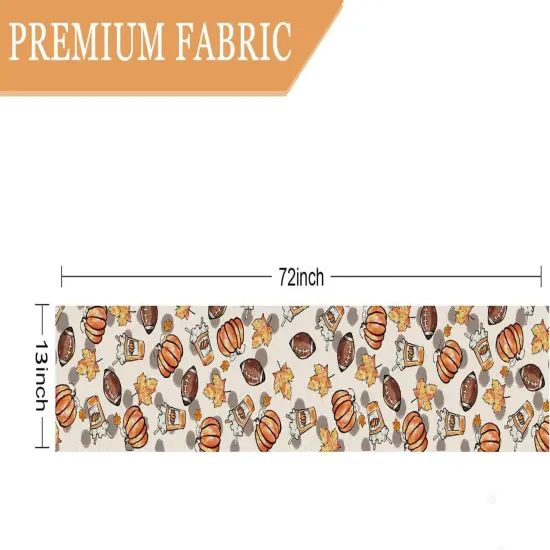 Fall Table Runner Pumpkins Football Thanksgiving Table Runners 13x72 Inch {2}