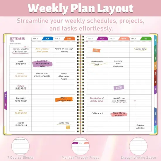 Teacher Planner 2025-2026 - 8.5" x 11" - Pink {5}