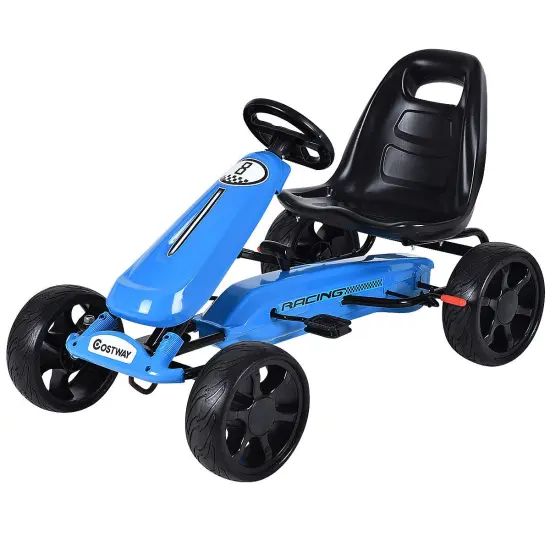 Costway Go Kart Kids Ride On Car Pedal Powered 4 Wheel Racer Stealth Outdoor Toy {8}