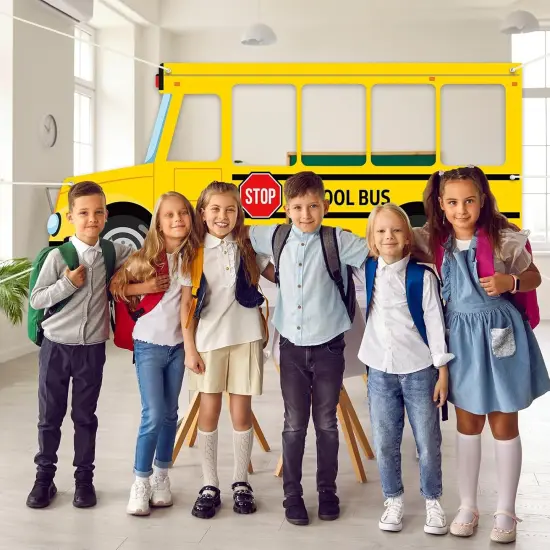 School Bus Photo Prop Selfie Frame Back to School Backdrop {4}