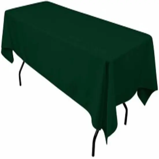 Rectangular Hunter Green Polyester Tablecloth 60&times;144 Inch Timeless D&eacute;cor for Weddings, Parties & Banquets {1}