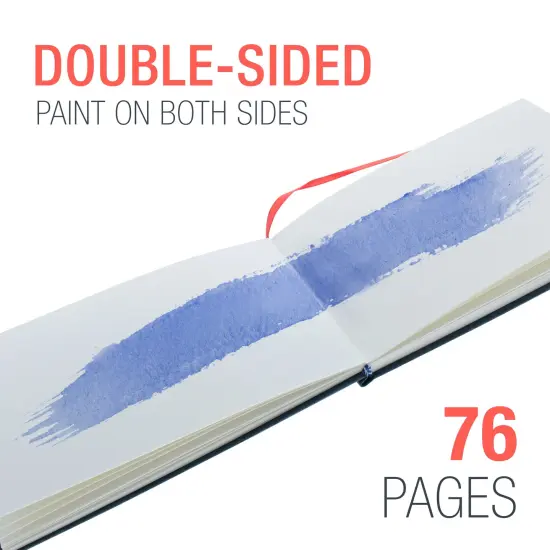 5.5" x 8.5" Watercolor Book (2 Pack, 76 Sheets Each) - 110lb (230 GSM) Linen-Bound Hardcover Artist Paper Pads - Acid-Free Cold-Pressed Watercolor Paper Pad Mixed Media {4}