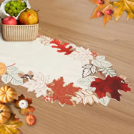 Linen Textured Fall Halloween Table Runner 70 Inches Long -13 x 70 Inch {4}