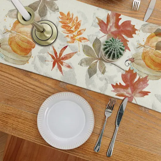 Fall Table Runner - Pumpkin Maple Leaf {2}