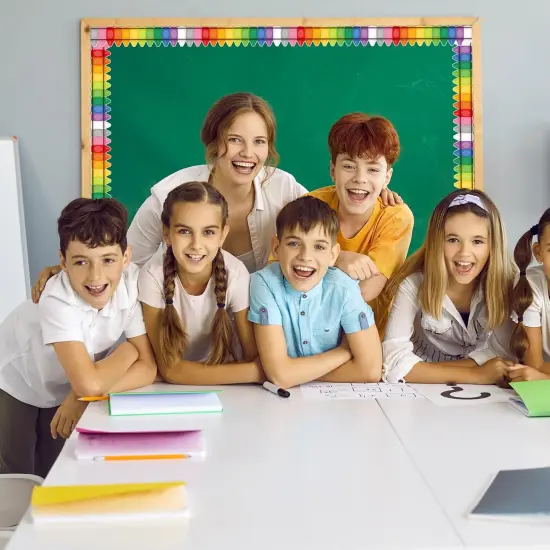 Rainbow Bulletin Board Borders 65.6ft - Crayon & Pencil Classroom Decor {5}