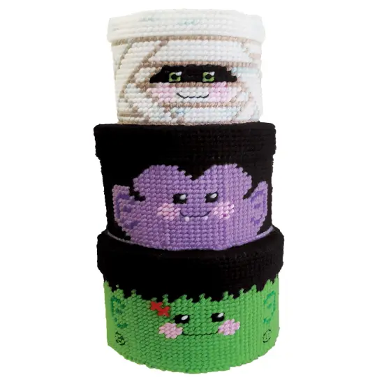 Design Works Plastic Canvas Wall Decor Kit Set Of 3-Halloween Nesting Boxes {3}