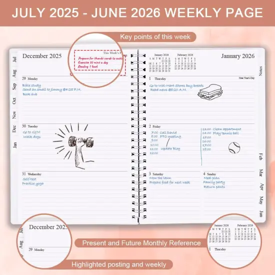 2025-2026 Planner - Weekly & Monthly - 6.25" x 8.25" - Twig {3}
