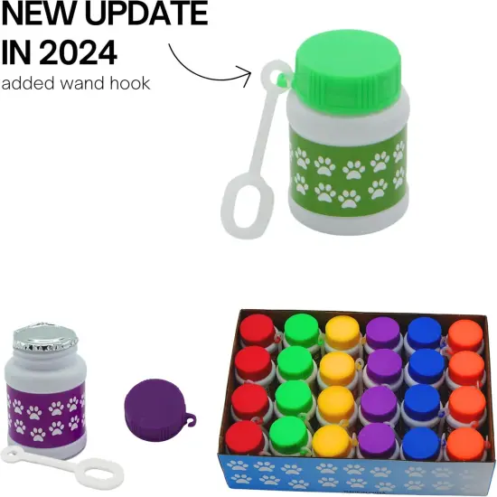 4E's Novelty Paw Print Bubble Bottles - Pack of 24 - Mini Bubbles 1 FL oz, Paw Dog Patrol Party Favors, Bubble Wand Blowing Toys for Kids Boys & Girls {2}
