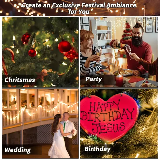 2 Pack Solar String Lights Outdoor, 200 LED Extra-Long 72FT Solar Powered Lights with 8 Lighting Modes, Waterproof Outdoor Lighting Decoration for Garden, Patio, Balcony, Xmas, Wedding, Party {2}