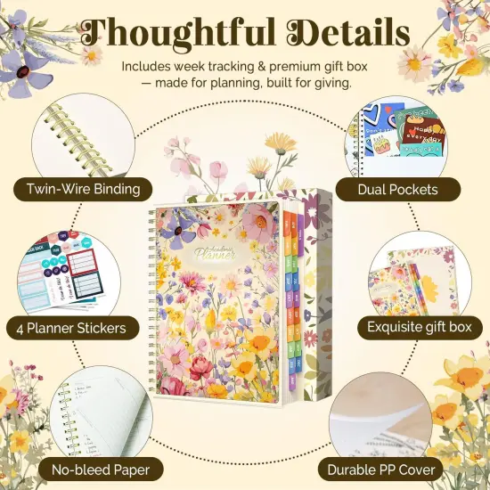 Academic Planner 2025-2026 - 8.5 x11 (Floral) {5}