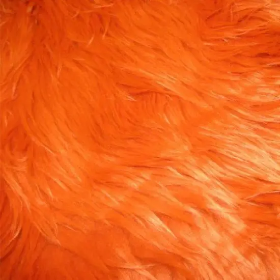 1 Yard Vibrant Orange Shaggy Faux Fur Fabric Soft & Plush, 60 Inch Width {1}
