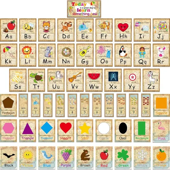 58 Pieces Educational Preschool Cards {1}