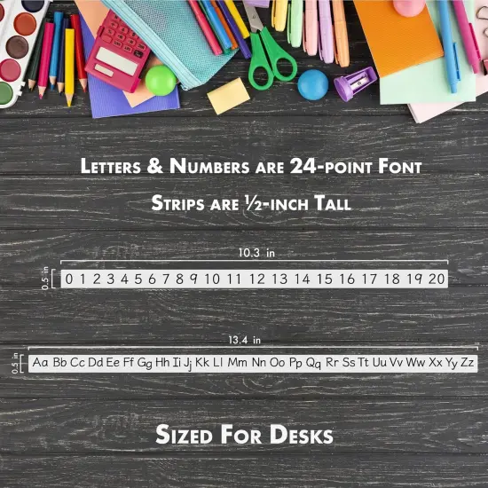 Removable Stickers - Alphabet Letters Desk Strips & Numbers Desk Strips (8 Pack) {2}