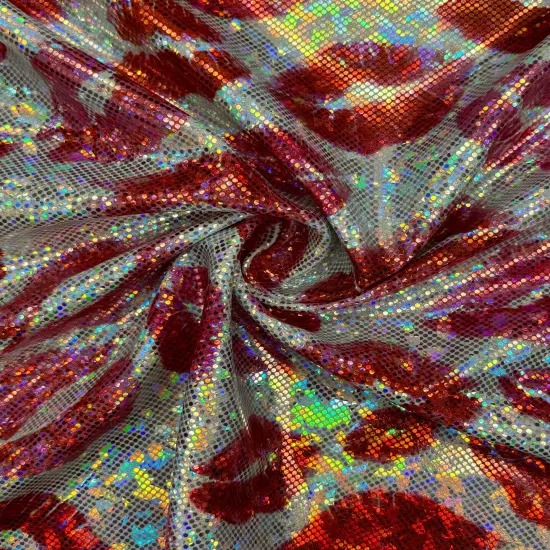 1 Yard Kiss Print Shattered Glass Spandex Fabric for Costumes Dancewear Leggings Activewear(36" x 60") Inches Wide {2}