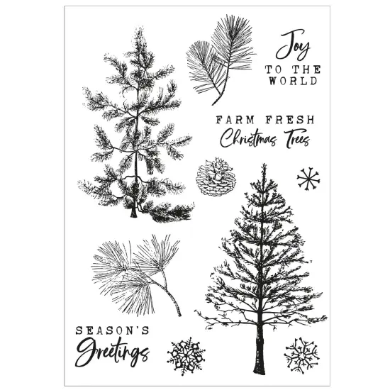 Sizzix A5 Clear Stamps With Framelits Die By 49 And Market-Pine Holidays {6}