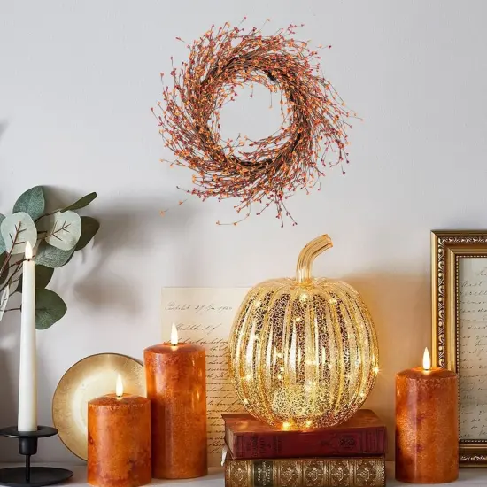 Orange Berry Autumn Fall Wreaths - 24 Inches {3}
