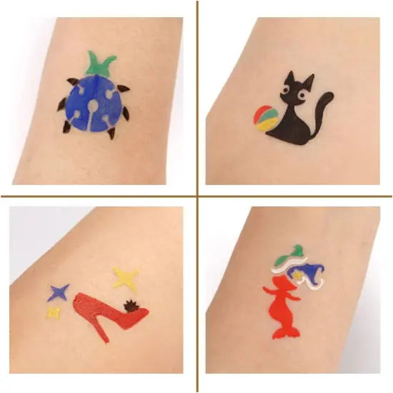 112 Piece Face & Body Paint Stencils(multicolor) {3}