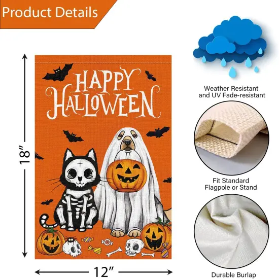 Halloween Ghost Dog Garden Flag 12x18(Multicolor) {2}
