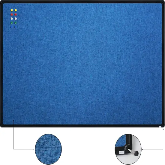 Cork Linen Bulletin Board - 36 X 24 Inch (Blue) {2}