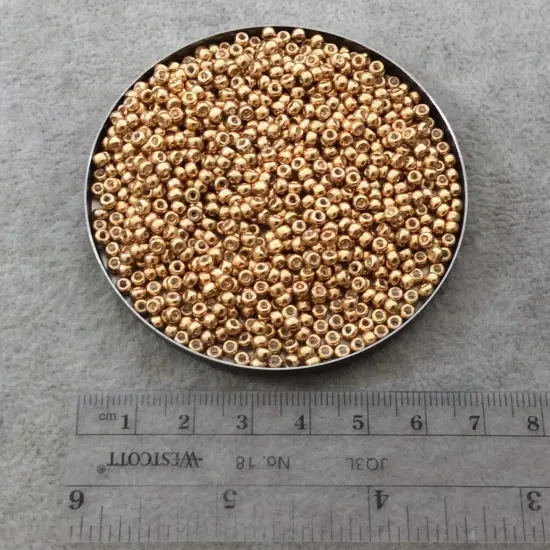 Miyuki Round Seed Bead Size 8/0 22g Galvanized Gold {2}