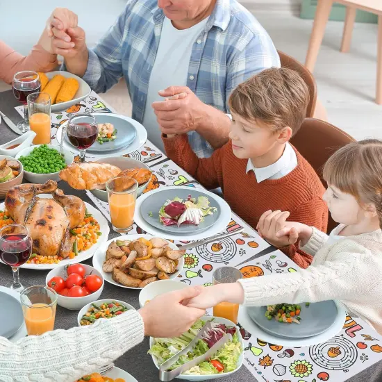 Fall Thanksgiving Coloring Placemats for Kids - 12 SHEETS {2}