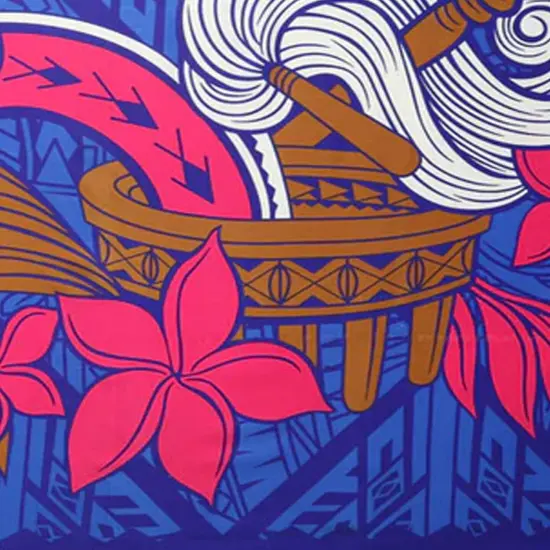 Talofa Samoa Kava Bowl Polyester Sarong 72" L x 45" W Maroon {6}