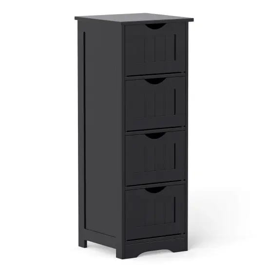 Costway 32.5'' Bathroom Floor Cabinet with Anti-tipping Device Freestanding Towel Cabinet {8}