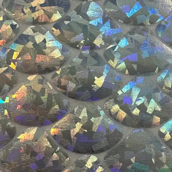 1 Yard Big Mermaid Shell Hologram Nylon Spandex Fabric 58/60 Inch Width Black {2}