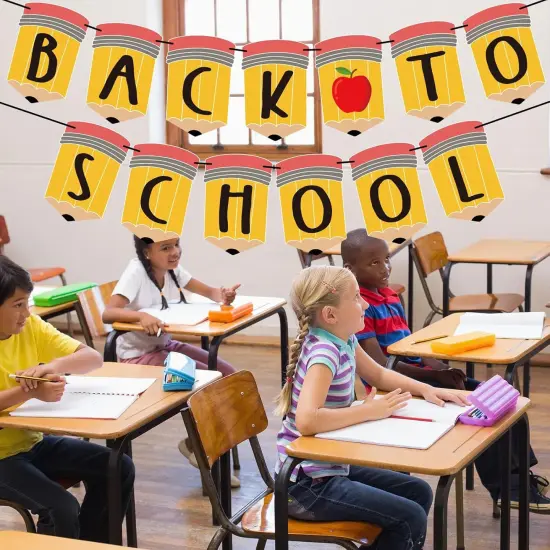 Paper Banner Pencil Apples Bunting Garland {1}