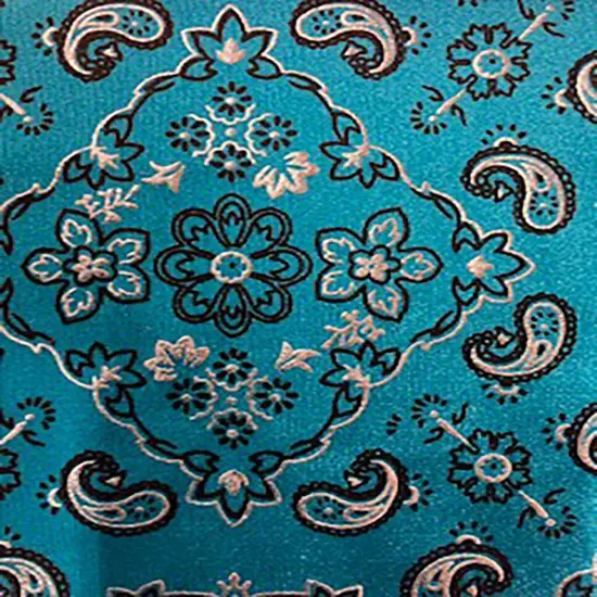 1 Yard Stretch Nylon Spandex Fabric with Bandana Design Foil for Dancewear Swimwear 60" Width Red Silver {5}