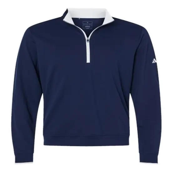 Adidas&reg; Lightweight Quarter Zip Pullover Collegiate Navy/ W {1}