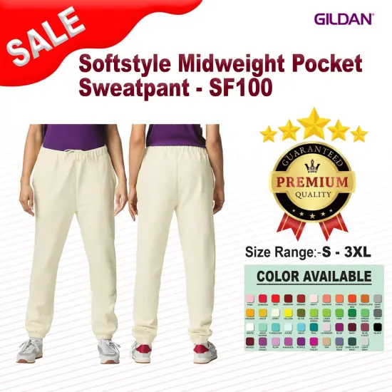 Gildan&reg; Softstyle Midweight Pocket Sweatpant SAND {2}