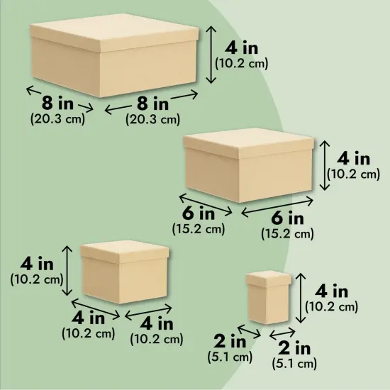 6 Pieces Decorative Nested Boxes with Lids, Assorted Sizes, Square Nesting Gift Box, Large to Small, Thick Paper Board, Stackable Gift Boxes for Presents, Wedding, Birthday, DIY {1}