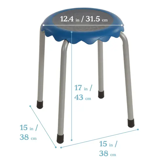 Daisy Stackable Stool Set, Flexible Seating, 8-Piece Blue {2}