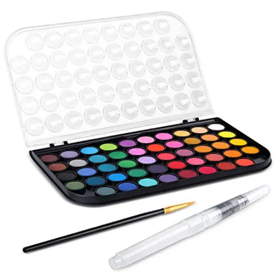 Watercolor Paint Set, with a Watercolor Paint, 48 Color, a Brush and a Refillable Water Brush Pen. The Best Gift for Beginners, Children and Art Lovers. {1}